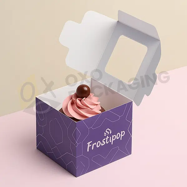 luxury branded cup cake boxes with logo