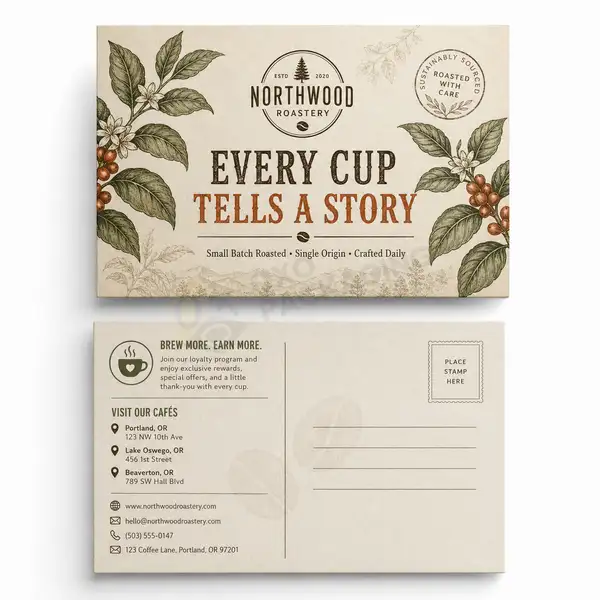 personalised thank you postcards