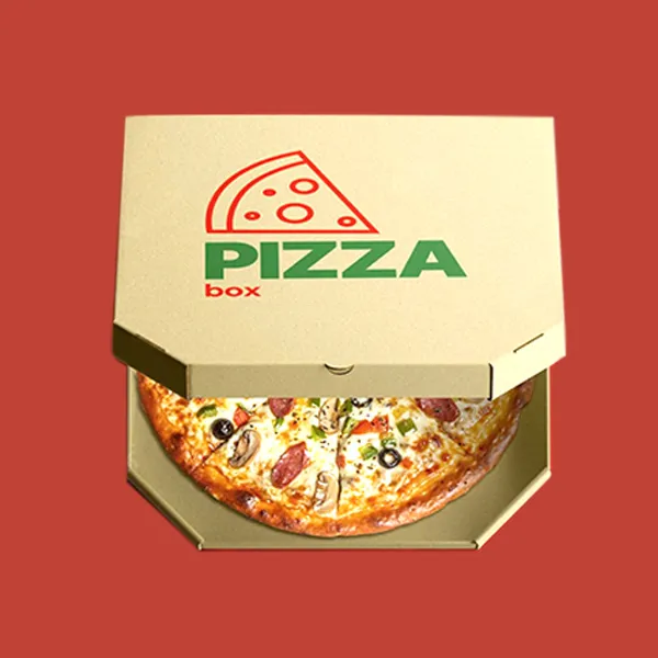 Printed Brown Pizza Boxes