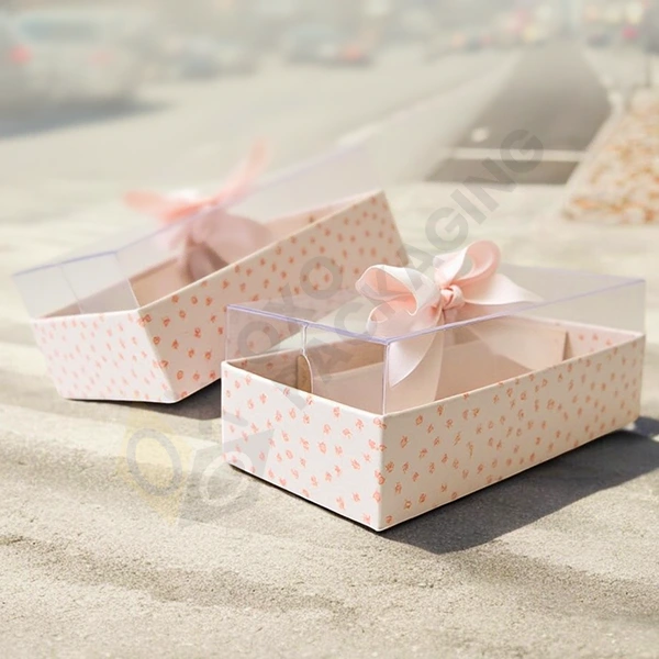 printed clear lid gift boxes