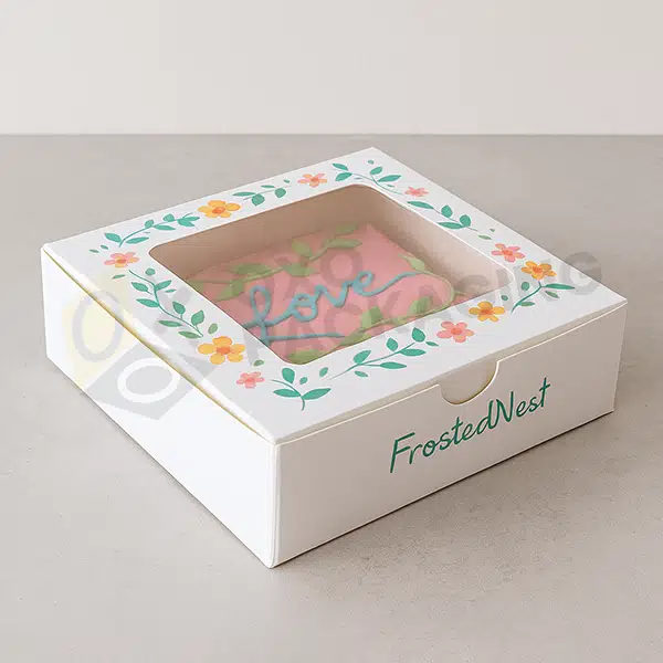 printed single cookie box with window