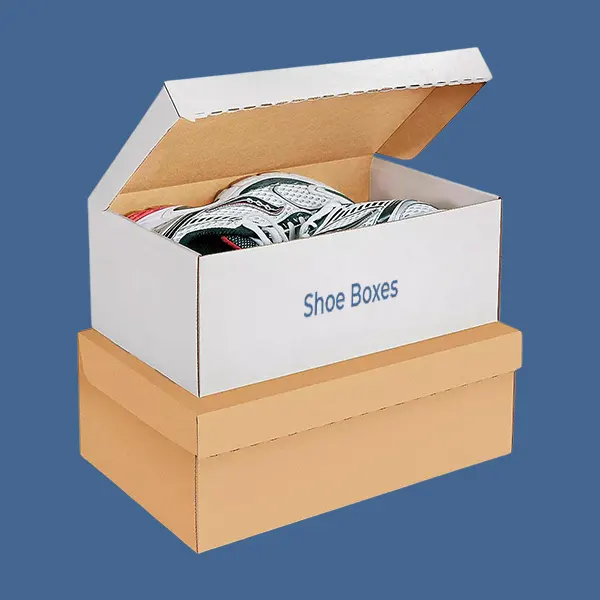 white cardboard shoe boxes