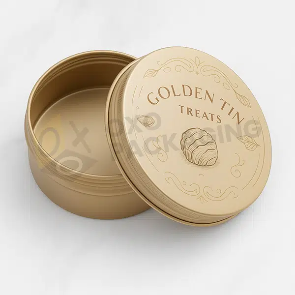 gold screw top tins