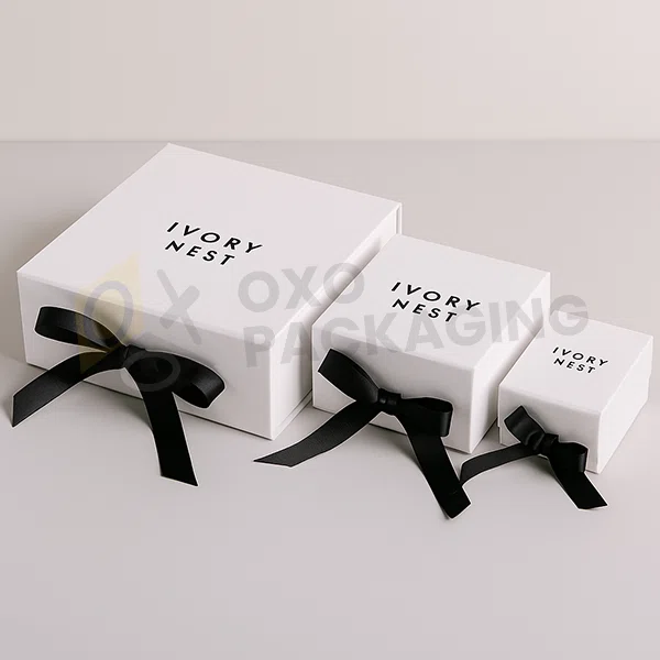 white packaging boxes
