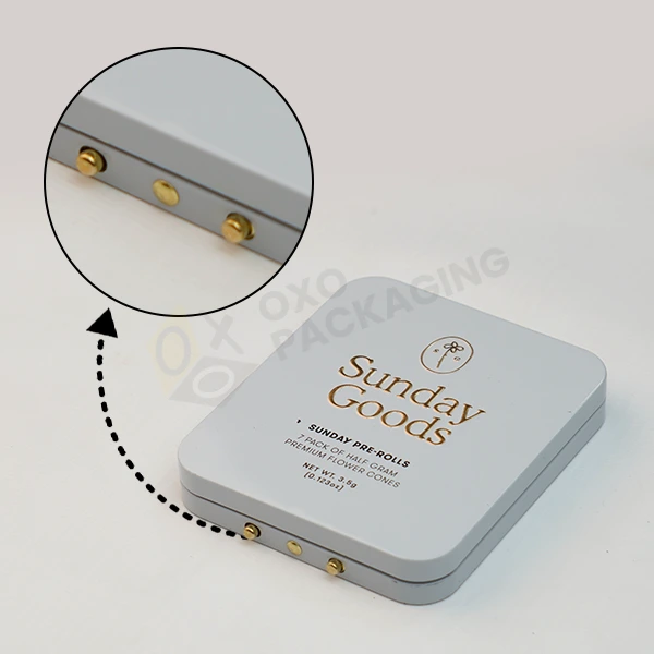 Child Resistant Button Lock Pre-Roll Tin