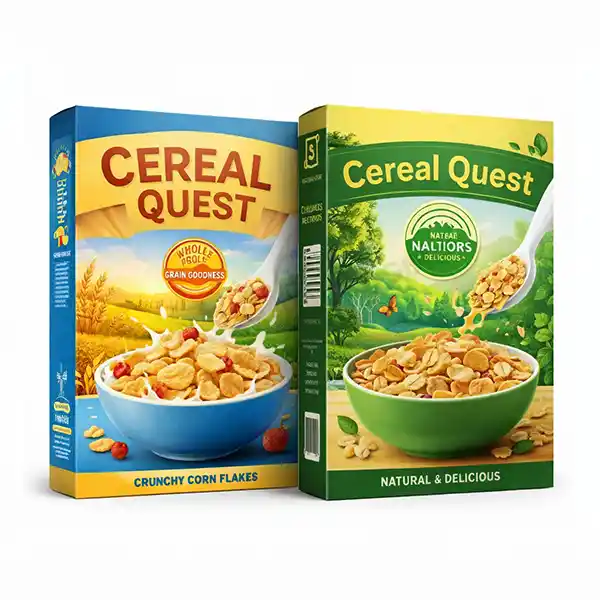 colorful cereal boxes