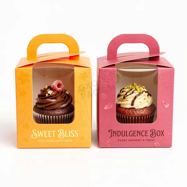 Custom cup cake packaging boxes