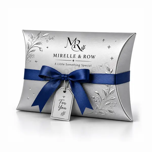 Custom Silver Pillow Boxes