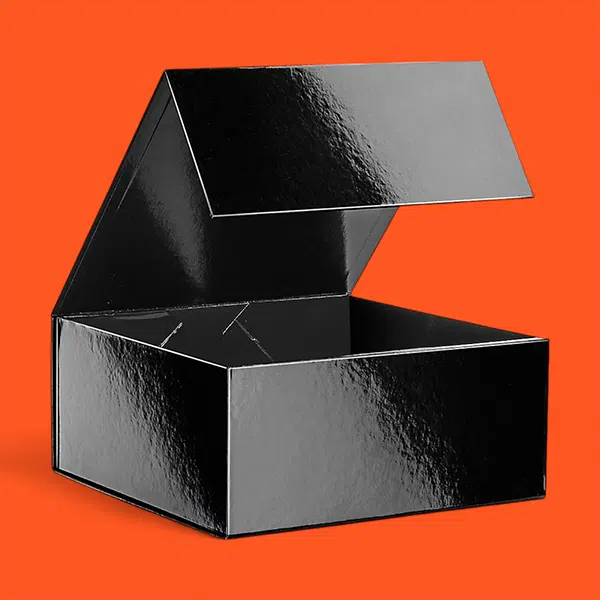 customized glossy black gift boxes