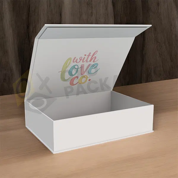 printed white magnetic boxes