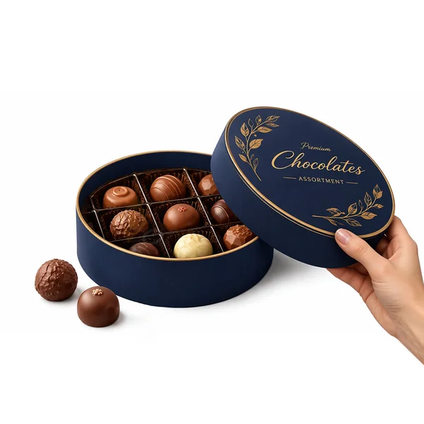 Round Chocolate Box with Inner Tray