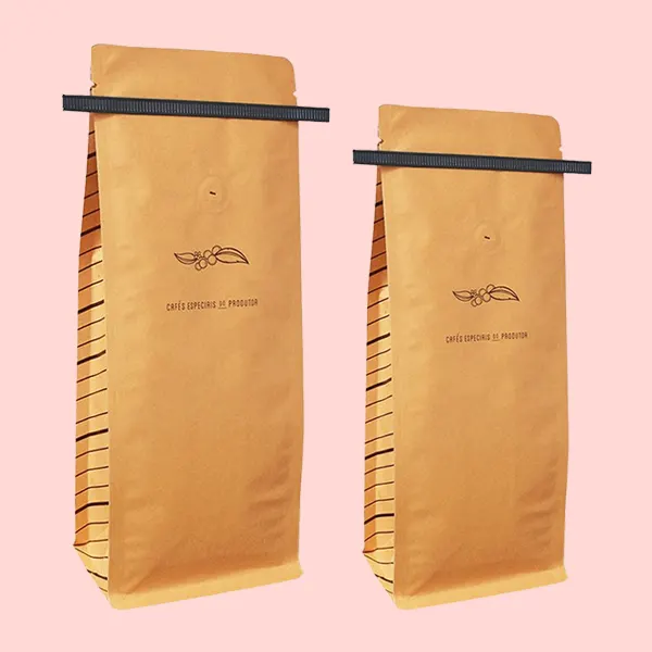 kraft tin tie bags with window